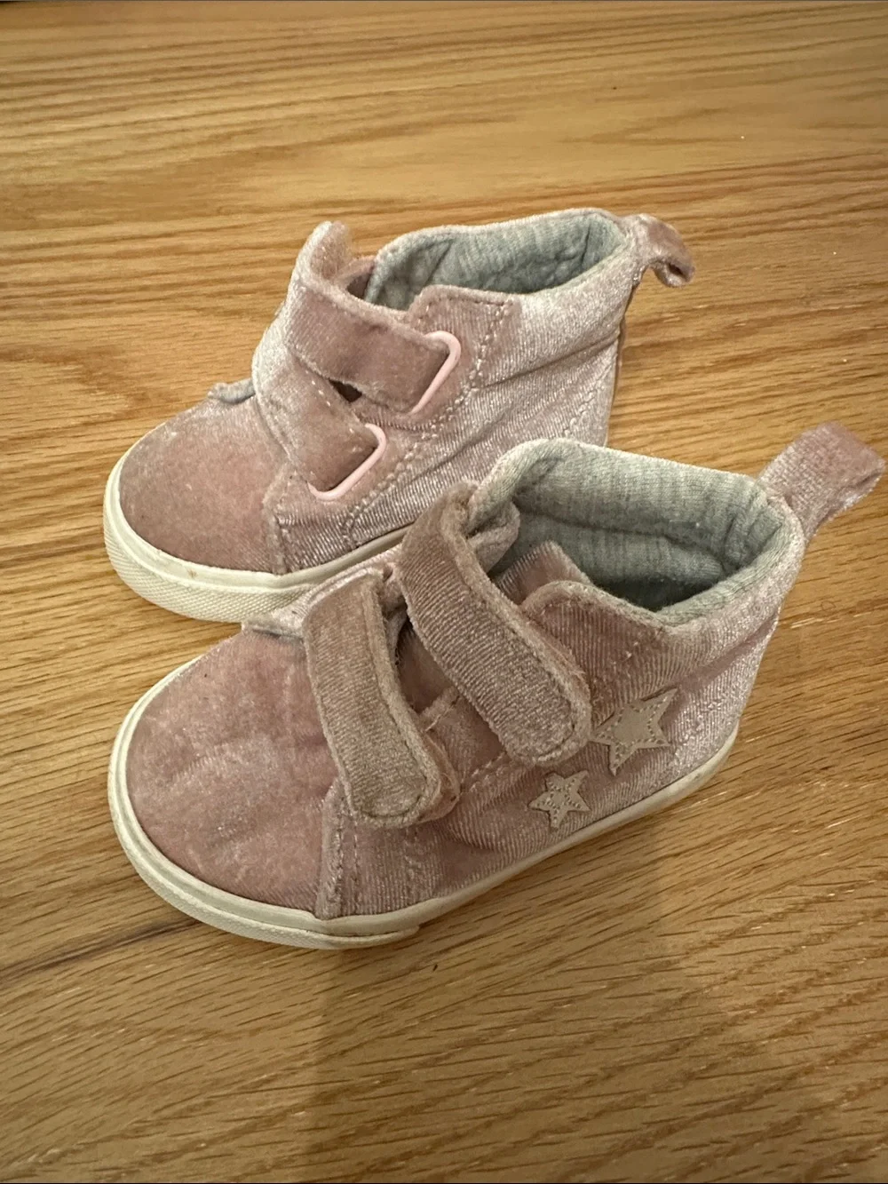 Gymboree Pink Velvet Star High-Top Baby Sneakers